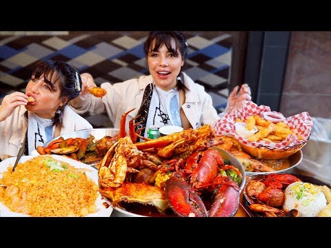 SEAFOOD BOIL & ASSORTED FRIED FOODS MUKBANG 먹방 CAPTAINS BOIL IN TORONTO