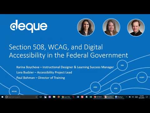 Section 508, WCAG 2.0 and Digital Accessibility in the Federal Government