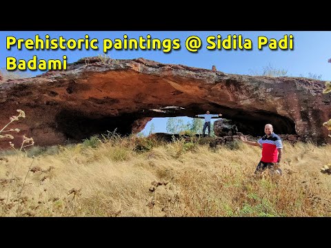 Sidila Padi ಸಿಡಿಲ ಪಡಿ Prehistoric rock art paintings Badami Bagalkote Karnataka Sidlaphadi cave