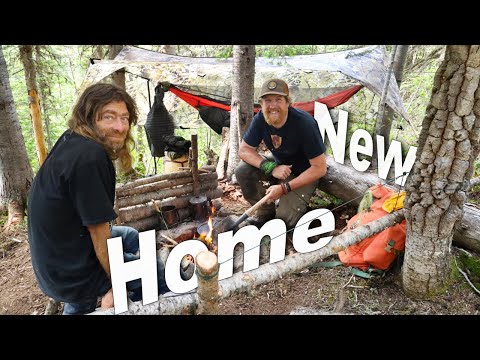 Spruce Smoked Trout & Moving Day 16 of 30 Day Survival Challenge Canadian Rockies