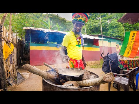 The Boss of RASTA JAMAICAN FOOD!!  Legendary Ras Mokko at @Ras Kitchen - Jamaica!