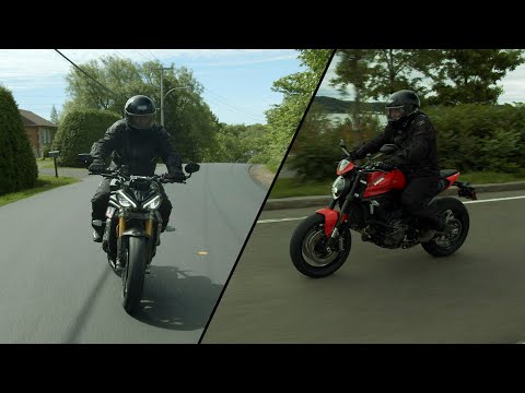 Triumph Speed Triple RS et Ducati Monster Plus | Action moteur sport MOTO