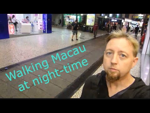 Walking the Macau streets at nighttime  (Moon over Macau)