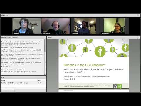Webinar 20190219 What is the role of robotics in CS classrooms in 2019